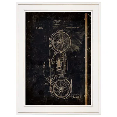 Homezia Motor Bike Patent I 1 White Framed Print Wall Art In Multi