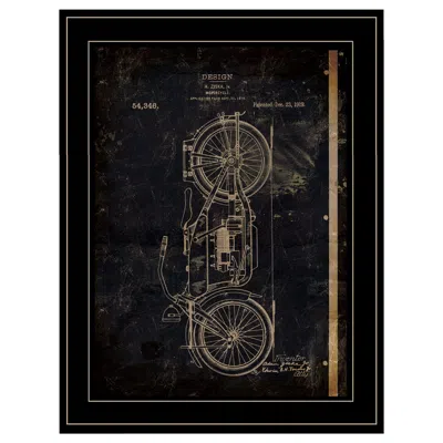 Homezia Motor Bike Patent I 2 Black Framed Print Wall Art