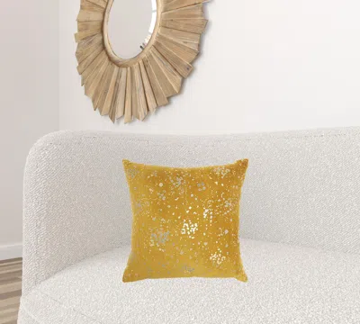 Homezia Mustard And Silver Throw Pillow