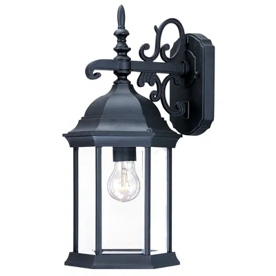 Homezia Narrow Matte Black Domed Hanging Glass Lantern Wall Light