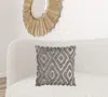 Homezia Natural Gray Nubby Diamonds Throw Pillow