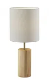 Homezia Natural Wood Circular Block Table Lamp