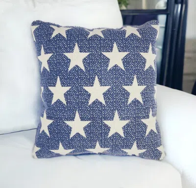 Homezia Navy Blue And Ivory Stars Throw Pillow