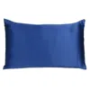 Homezia Navy Blue Dreamy Set Of 2 Silky Satin King Pillowcases
