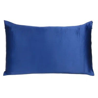 Homezia Navy Blue Dreamy Set Of 2 Silky Satin Queen Pillowcases