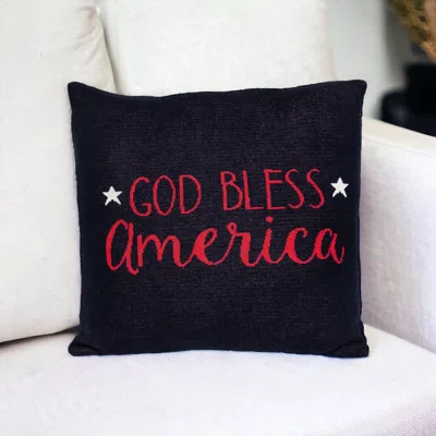Homezia Navy Blue Patriotic Throw Pillow