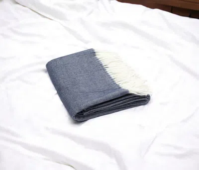 Homezia Navy Blue Soft Acrylic Herringbone Throw Blanket