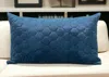 Homezia Navy Blue Tufted Velvet Quilted Lumbar Throw Pillow