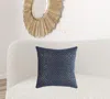 Homezia Navy Gold Cross Hatch Pattern Throw Pillow