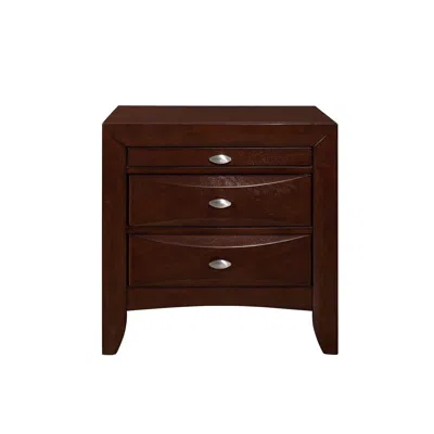 Homezia New Merlot Nightstand With 2 Chambered Drawer