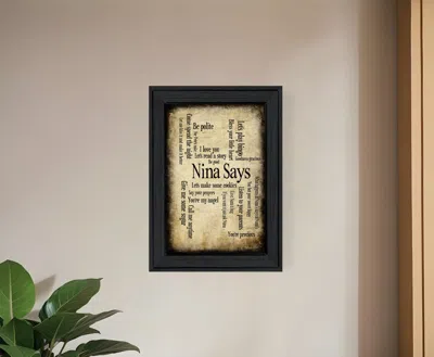 Homezia Nina Says 2 Black Framed Print Wall Art In White