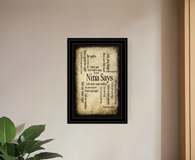 Homezia Nina Says 3 Black Framed Print Wall Art