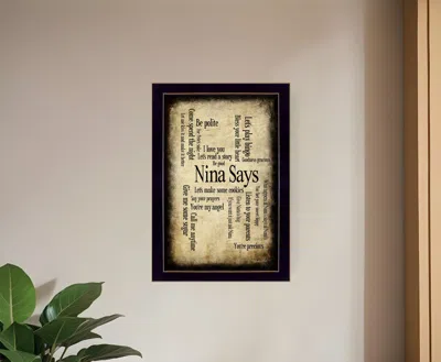 Homezia Nina Says 4 Black Framed Print Wall Art