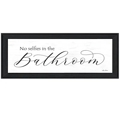 Homezia No Selfies In The Bathroom 2 Black Framed Print Bathroom Wall Art