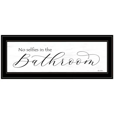 HOMEZIA NO SELFIES IN THE BATHROOM 3 BLACK FRAMED PRINT BATHROOM WALL ART