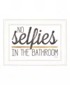 Homezia No Selfies In The Bathroom 5 White Framed Print Bathroom Wall Art