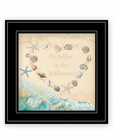 Homezia No Selfies In The Bathroom Sea 2 Black Framed Print Bathroom Wall Art