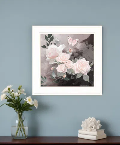 Homezia Noir Roses 1 White Framed Print Wall Art