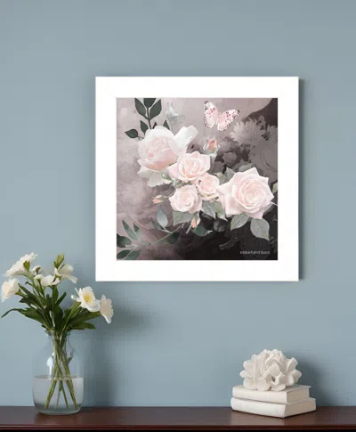Homezia Noir Roses 1 White Framed Print Wall Art In Multi
