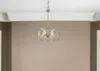 Homezia Nora 4-light Washed Gold Drum Pendant With Abstract Open-air Cage Shade
