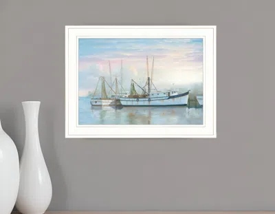 Homezia North Star At Rest 1 White Framed Print Wall Art In Blue