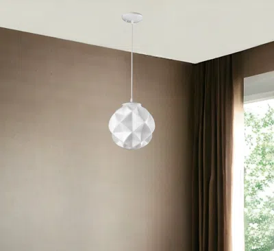 Homezia Nova 1-light White Mini Pendant With Geometric Globe Shade In Brown