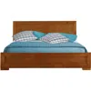 Homezia Oak Wood Queen Platform Bed