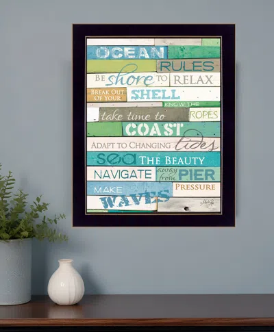 Homezia Ocean Rules 1 Black Framed Print Wall Art In Multi