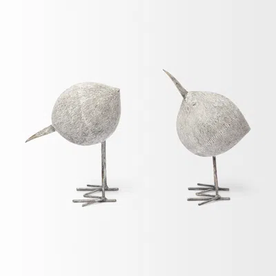 Homezia Off White Resin Bird Sculpture In Neutral