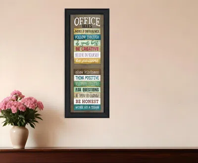 Homezia Office Rules 2 Black Framed Print Wall Art In Multi