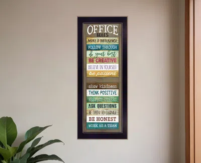 Homezia Office Rules 6 Black Framed Print Wall Art In Multi