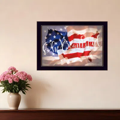 Homezia Oh Beautiful America Black Framed Print Wall Art In Multi