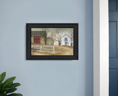 Homezia Old Stone Barn Black Framed Print Wall Art