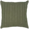 Homezia Olive Green Knit Sweater Stripe Down Throw Pillow