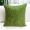 Homezia Olive Quilted Velvet Geo Decorative Throw Pillow
