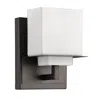 Homezia One Light Bronze White Glass Wall Sconce