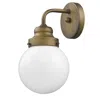 Homezia One Light Gold Wall Sconce With Round Glass Shade