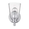 Homezia One Light Silver Glass Shade Wall Sconce