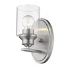 Homezia One Light Silver Wall Light With Clear Glass Shade