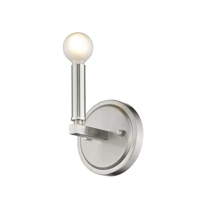Homezia One Light Silver Wall Sconce In Metallic