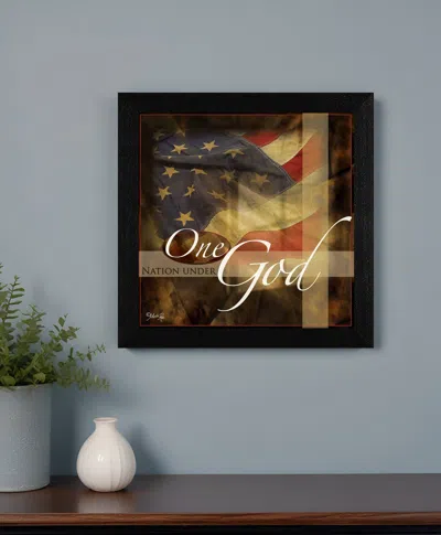 Homezia One Nation Under God Black Framed Print Wall Art In Multi