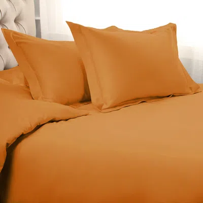 Homezia Orange Queen Cotton Blend 1200 Thread Count Washable Duvet Cover Set