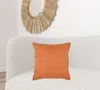 Homezia Orange Solid Color Flange Edge Throw Pillow