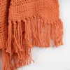Homezia Orange Woven 100% Cotton Throw Blanket
