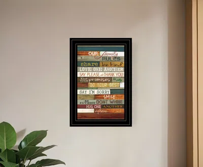 Homezia Our Family Rules 4 Black Framed Print Wall Art