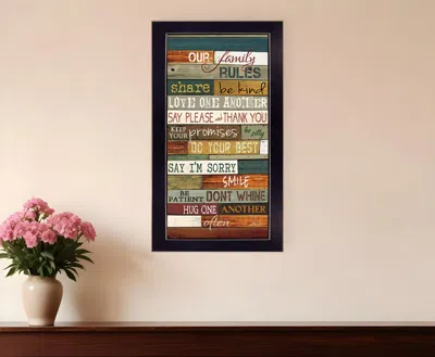 Homezia Our Family Rules Black Framed Print Wall Art