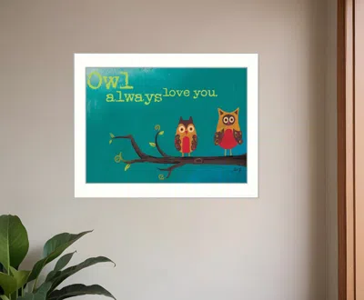 Homezia Owl Always Love You 1 White Framed Print Wall Art