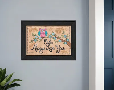 Homezia Owl Always Love You 2 Black Framed Print Wall Art