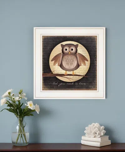 Homezia Owl You Need Is Love 1 White Framed Print Wall Art In Multi
