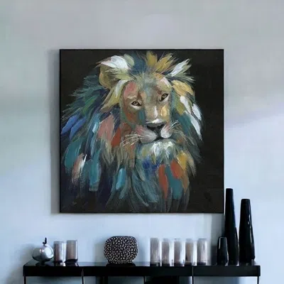 Homezia Painted Lion Portrait Unframed Print Wall Art In Animal Print